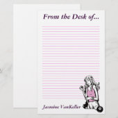 Girly Cue Briefpapier (Voorkant / Achterkant)