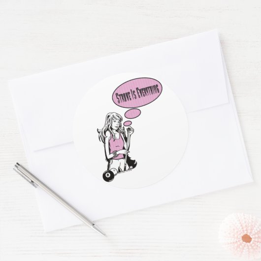 Girly Cue Ronde Sticker (Envelop)