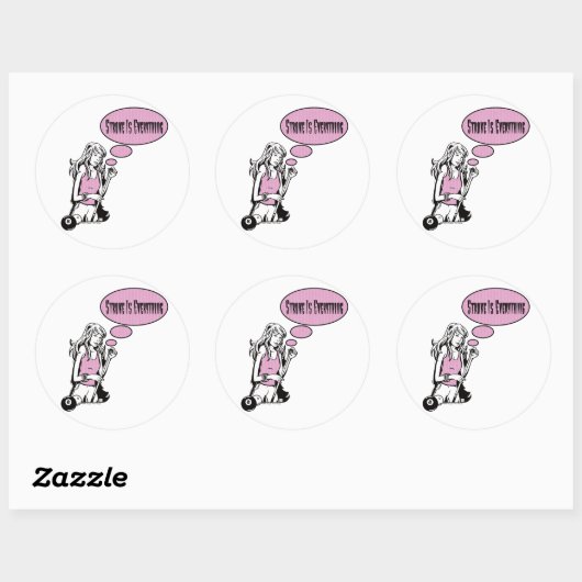 Girly Cue Ronde Sticker (Vel)