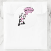 Girly Cue Ronde Sticker (Tas)