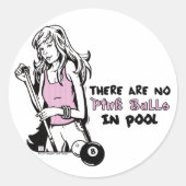 Girly Cue Ronde Sticker (Voorkant)