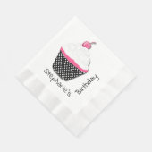 Girly Cupcake gepersonaliseerde papieren servetten (Hoek)