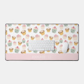 Girly Cupcake gepersonaliseerde voornaam Bureaumat (Keyboard & Muis)