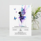 Girly Custom Fairy Verjaardag Kaart (Staand voorkant)