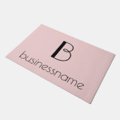  Girly Custom Monogram Intial Pink Business Deurmat (Schuin)
