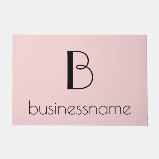  Girly Custom Monogram Intial Pink Business Deurmat (Voorkant)