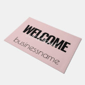  Girly Custom Pink Business Welkom Deurmat (Schuin)