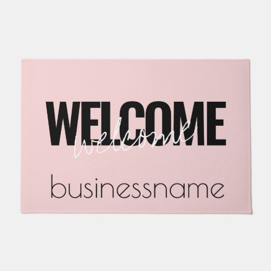 Girly Custom Pink Business Welkom Deurmat (Voorkant)