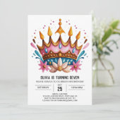 Girly Custom Prinses Kroon Verjaardag Kaart (Staand voorkant)