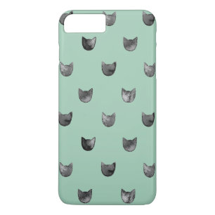 Girly Cute Cat Pattern Green Case-Mate iPhone Case