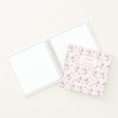 Girly Cute Coquette Gans met Roze Strik Custom Notitieboek (Binnen)