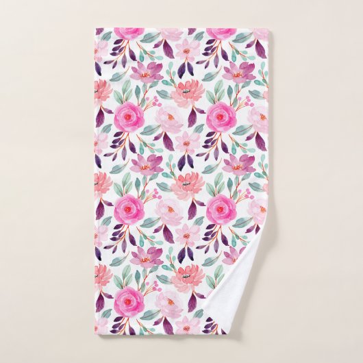Girly Cute Floral Pattern Bad Handdoek (Handdoek)