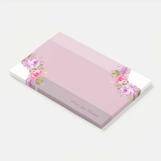 Girly Cute Floral , speciaal gepersonaliseerd Post-it® Notes (Schuin)