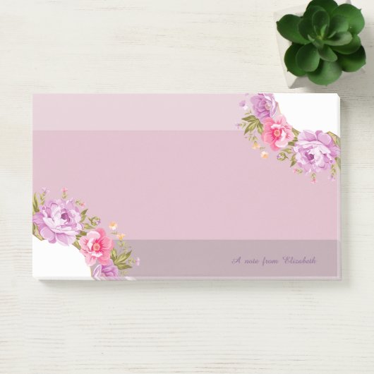Girly Cute Floral , speciaal gepersonaliseerd Post-it® Notes (Kantoor)