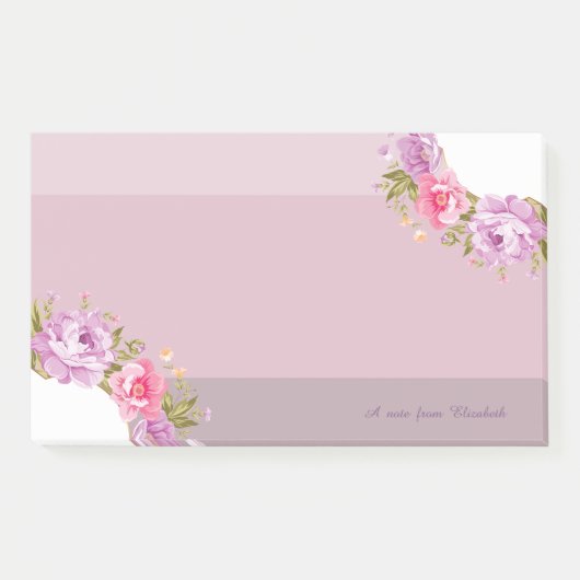 Girly Cute Floral , speciaal gepersonaliseerd Post-it® Notes (Voorkant)