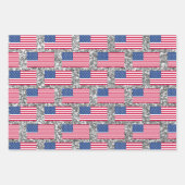 Girly Cute Fun Glitter Patriotic American USA Flag Inpakpapier Vel (Voorkant 2)