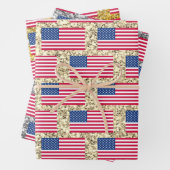 Girly Cute Fun Glitter Patriotic American USA Flag Inpakpapier Vel (In situ)