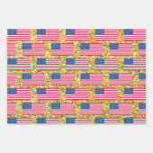 Girly Cute Fun Glitter Patriotic American USA Flag Inpakpapier Vel (Voorkant 3)