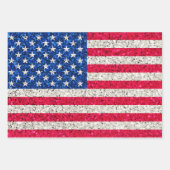 Girly Cute Fun Glitter Patriotic American USA Flag Inpakpapier Vel (Voorkant 3)