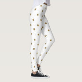 Girly Cute Glitter Faux Gold Polka Dots Pattern Leggings (Rechts)
