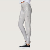 Girly Cute Glittery Snowflakes Leggings (Links)