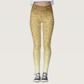 Girly Cute Gold Glittery Leggings (Voorkant)