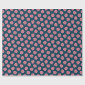 Girly Cute Modern Blue Pink Floral Flowers Cadeaupapier (Vlak)
