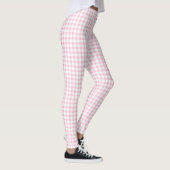 Girly Cute Pastel Pink Gingham Check Pattern Leggings (Rechts)