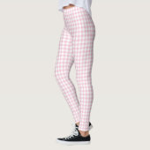 Girly Cute Pastel Pink Gingham Check Pattern Leggings (Links)