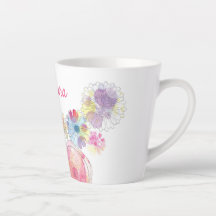 Girly Cute Personalized Floral Waterverf