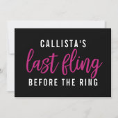 Girly Cute Pink Black Bachelorette Party Itinerary Kaart (Achterkant)