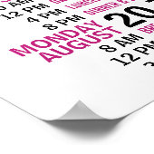 Girly Cute Pink Black Bachelorette Party Itinerary Poster (Hoek)