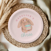 Girly Cute Pink Bunny Cake Girls Birthday  Papieren Bordje
