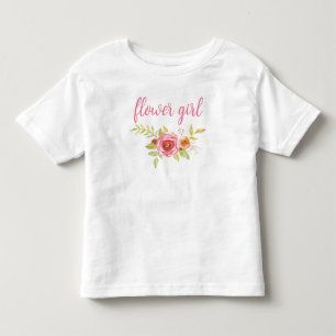 Girly Cute Pink Script Wedding Bloemenmeisje Kinder Shirts