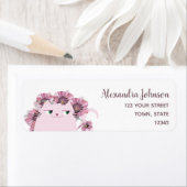 Girly Cute Return-adres Etiket (Insitu)