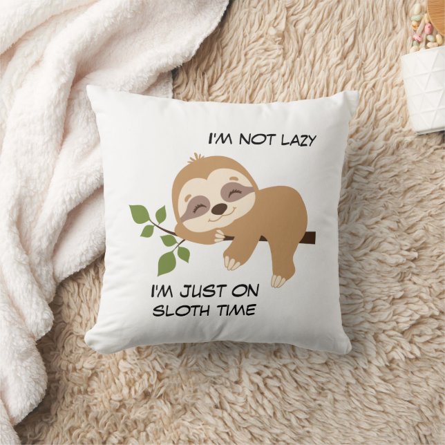 Girly Cute Sloth Time Funny Quote Kussen (Deken)