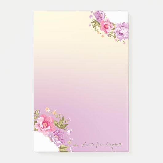 Girly Cute Stylish Floral - Gepersonaliseerd Post-it® Notes (Voorkant)