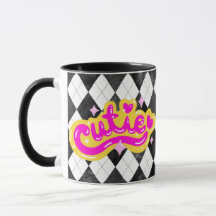 Girly Cutie Argyle Baddie Coffee Mok Schattige
