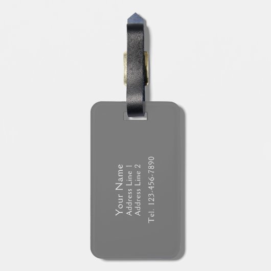 Girly Damask Monogram Bagagelabel (Achterkant verticaal)