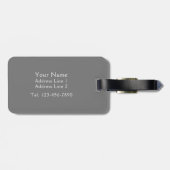 Girly Damask Monogram Bagagelabel (Achterkant horizontaal)