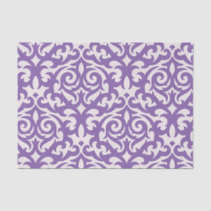 Girly Damask paars & white Swirly Tissuepapier