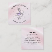 Girly Dance School Choreographer Ballerina Dancer Vierkante Visitekaartje (Voorkant / Achterkant)