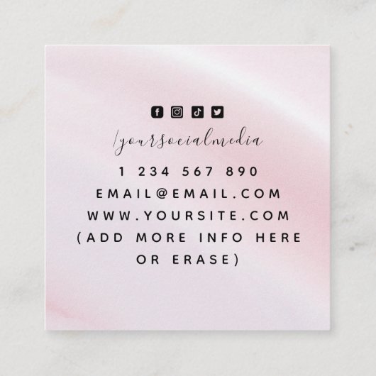 Girly Dance School Choreographer Ballerina Dancer Vierkante Visitekaartje (Achterkant)