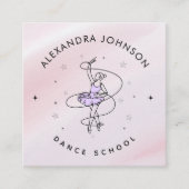 Girly Dance School Choreographer Ballerina Dancer Vierkante Visitekaartje (Voorkant)