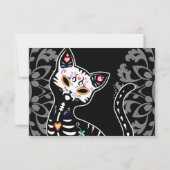 Girly Day of the Dead Cat custom RSVP (Achterkant)