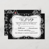 Girly Day of the Dead Cat custom RSVP (Voorkant / Achterkant)