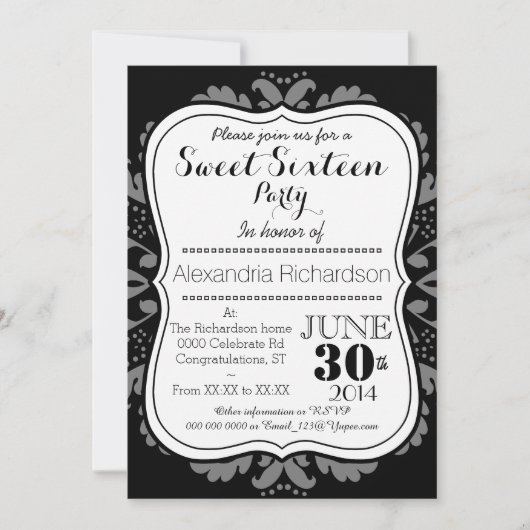 Girly Day of the Dead Cat Sweet Sixteen Kaart (Voorkant)