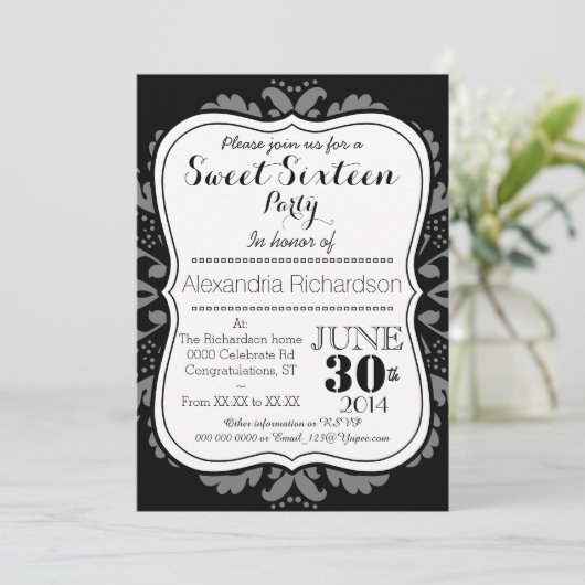 Girly Day of the Dead Cat Sweet Sixteen Kaart (Staand voorkant)