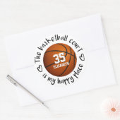 Girly de basketbalveld is mijn gelukkige plaats ronde sticker (Envelop)