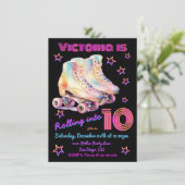 Girly de kleurstof roze Rolschaatsen Verjaardagsfe Kaart (Staand voorkant)